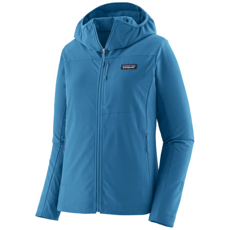Dámska bunda Patagonia Women's R1® CrossStrata Hoody modrá Aquatic Blue