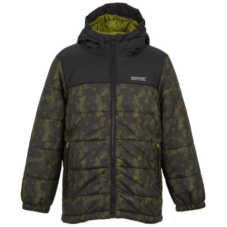 Detská zimná bunda Regatta Lofthouse Black/Distress Camo khaki/čierna Black/Distress Camo