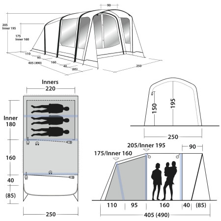 Nafukovací stan Outwell Elmdale 3PA