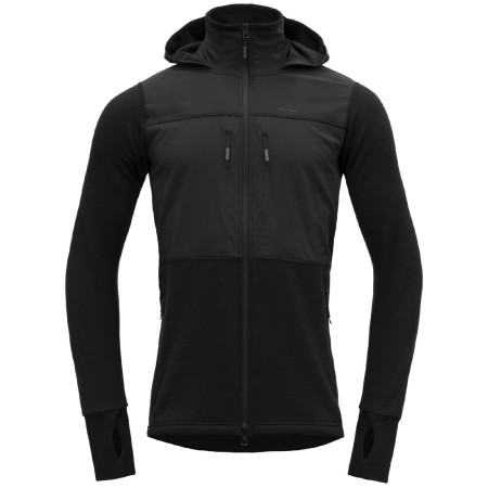 Pánska softshellová bunda Devold Herøy Hybrid Merino Jkt Man čierna Caviar