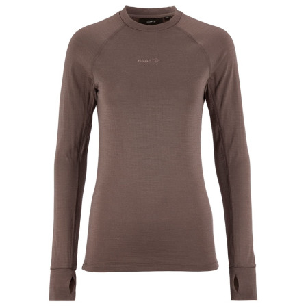 Dámske funkčné tričko Craft Wool Comfort Rn LS W hnedá Brown