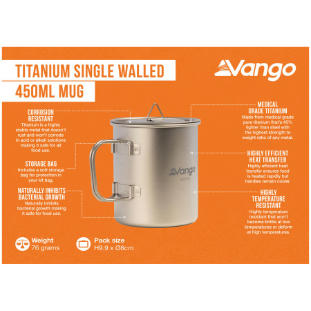Hrnček Vango Titanium Single Walled Mug 450ml