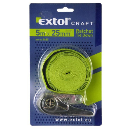 Upínací pás račňový Extol 5m x 28mm, max. 150kg