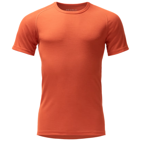 Pánske funkčné tričko Devold Adventure Merino 190 Tee Man oranžová Brick