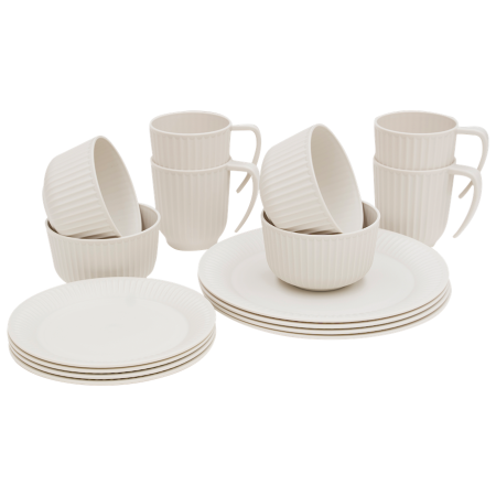 Sada riadov Outwell Delish 4 Person Dinner Set béžová Sandstone