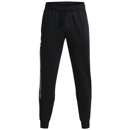 Pánske nohavice Under Armour Rival FLC Graphic Jogger čierna Black / / White