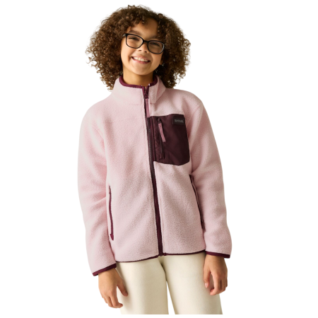 Detská funkčná mikina Regatta Junior Frankie Warm Fleece Pink Haze/Fig