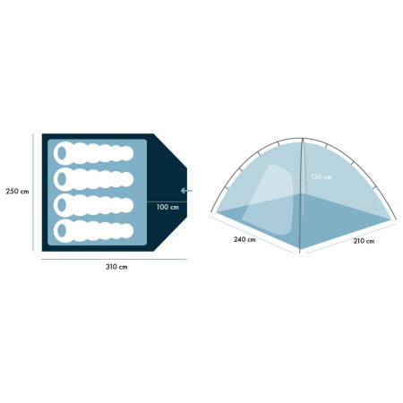 Stan pre 4 osoby Zulu Dome 4 Plus Black