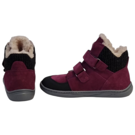 Detské barefoot topánky beBare 3555TY Bordeaux