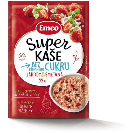 Kaša Emco Super kaša jahody/smotana 55g