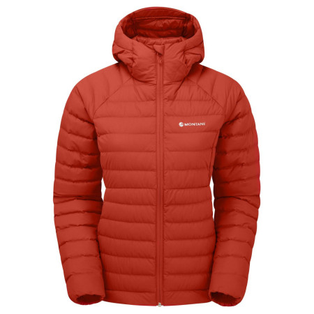 Dámska páperová bunda Montane Resolve Hoodie červená Saffron Red