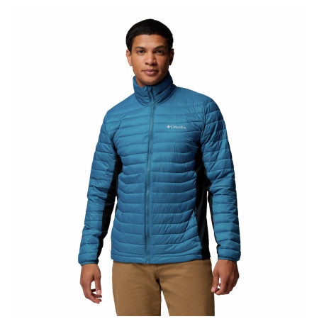 Pánska bunda Columbia Powder Pass™ Hybrid Jacket modrá Phoenix Blue, Black