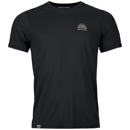 Pánske funkčné tričko Ortovox 120 Cool Tec Mtn Stripe čierna Black Raven