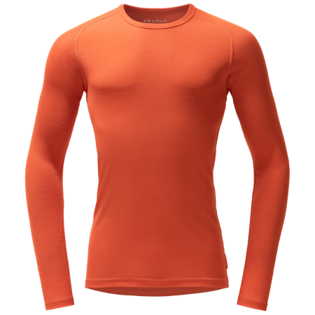 Pánske funkčné tričko Devold Adventure Merino 190 Shirt Man oranžová Brick