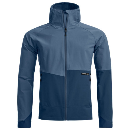 Pánska softshellová bunda Ortovox Venet Softshell Hooded Jacket modrá Light Nunatak