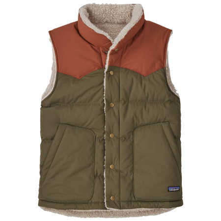 Pánska páperová vesta Patagonia Reversible Bivy Down Vest zelená/hnedá