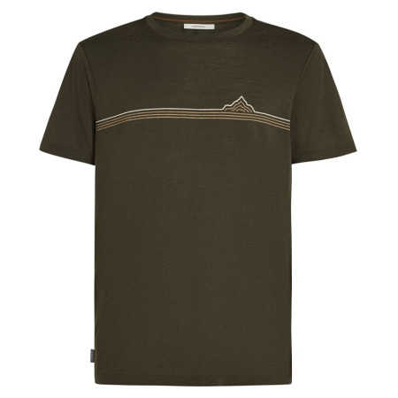 Pánske tričko Icebreaker Men Merino 150 Tech Lite SS Tee Range Stripes tmavohnedá DK Loden