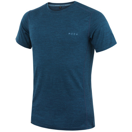 Pánske tričko MOOA MerinoSilk 160 short modrá lagoon blue melange