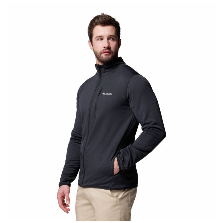 Pánska mikina Columbia Essential Hike™ Grid Fleece Full Zip čierna Black