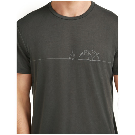 Pánske funkčné tričko Icebreaker Merino Blend Core SS Tee Single Line Camp