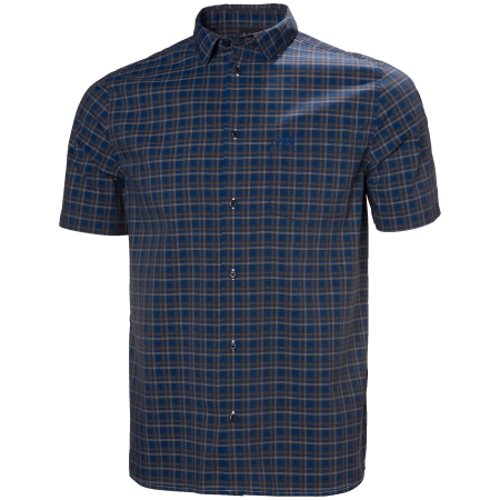 Pánska košeľa Helly Hansen Fjord Qd Ss Shirt 2.0 tmavomodrá Navy Vika Micro Plaid