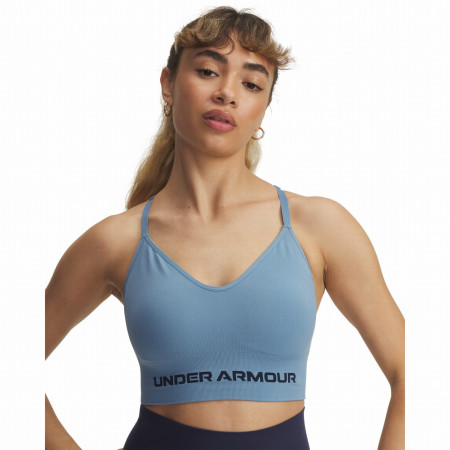 Športová podprsenka Under Armour Vanish Seamless Low Bra modrá/sivá Blue