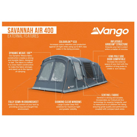 Rodinný stan Vango Savannah Air 400 Package