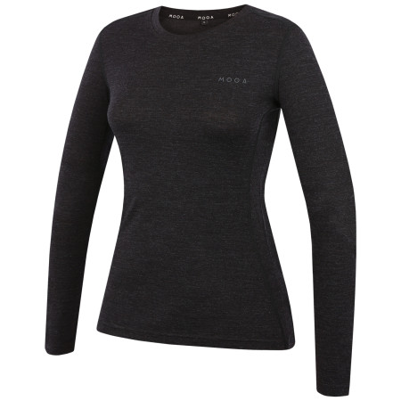 Dámske tričko MOOA MerinoSilk 160 long čierna black melange