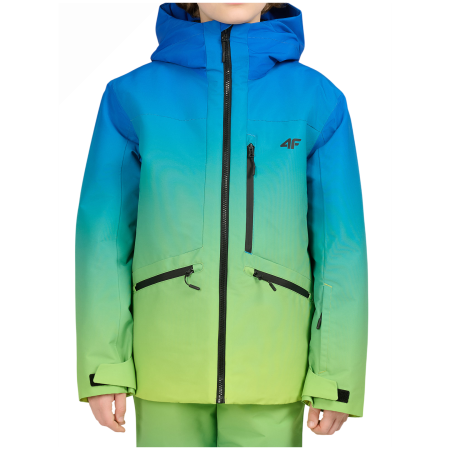 Detská zimná bunda 4F Technical Jacket M1208 Multicolour modrá/zelená Multicolour 1 Allover