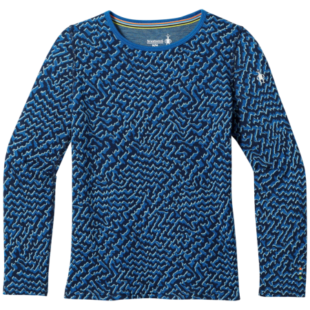 Detské funkčné tričko Smartwool Kids' Classic Thermal Merino Base Layer Crew modrá NIVAL BLUE RETRO LINE