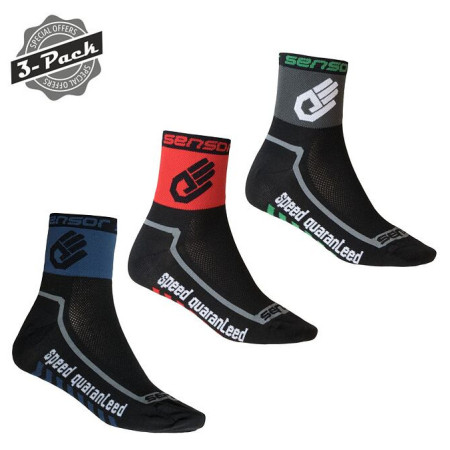 Ponožky Sensor 3-Pack Race Lite Hand čierna