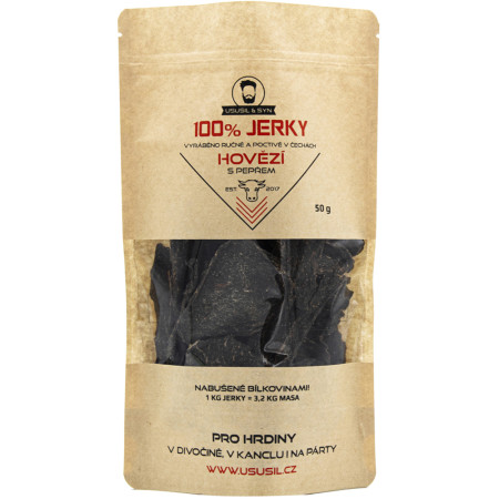 Jerky Usušil & Syn 100% Hovězí s pepřem 50 g