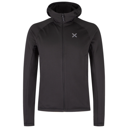 Pánska funkčná mikina Montura Fadis Grid Hooded Maglia čierna Black