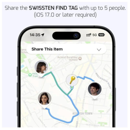 Lokátor Swissten FindTag GPS Locator (with Apple Find My function)