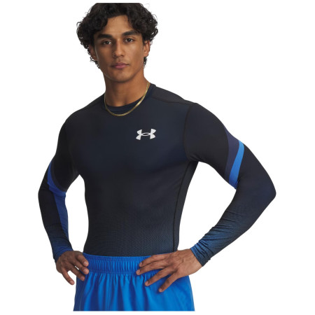 Pánske tričko Under Armour Heatgear Sub Crew Ls modrá/čierna BlueAtlantis/Black/White