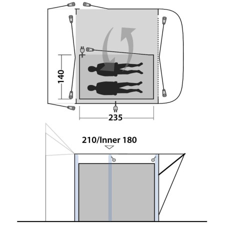 Spálňa Outwell Inner Newburg 260