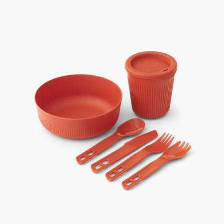 Sada riadov Sea to Summit Passage Dinnerware Set 1P 6 Piece červená