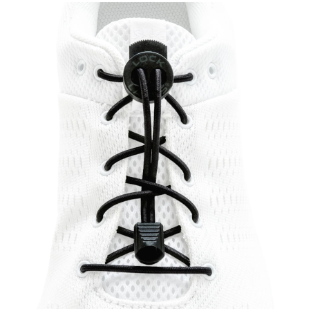 Šnúrky do topánok Lock Laces Solid čierna Black Solid