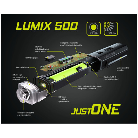 Predné/zadné svetlo Just One Lumix 500 Set