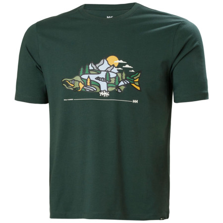 Pánske tričko Helly Hansen F2F Organic Cotton Tee 2.0 zelená Darkest Spruce