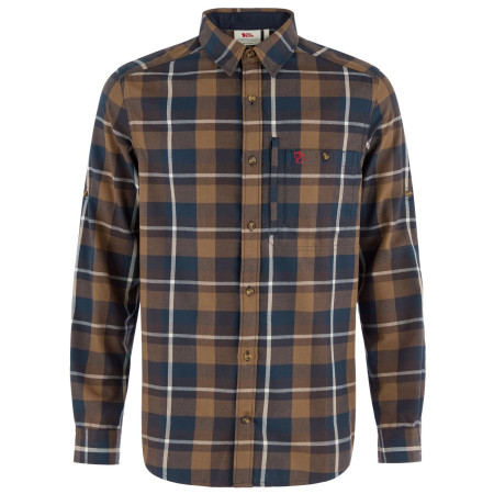 Pánska košeľa Fjällräven Fjällglim Regular Shirt M hnedá Wood Brown-Black Oak