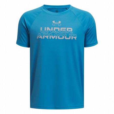 Detské tričko Under Armour Tech Split Wordmark SS-BLU modrá Blue