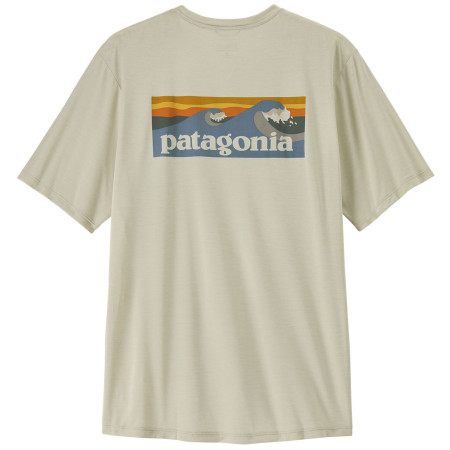 Pánske tričko Patagonia Men's Capilene Cool Daily Shirt - Boardshort Logo béžová Dyno White