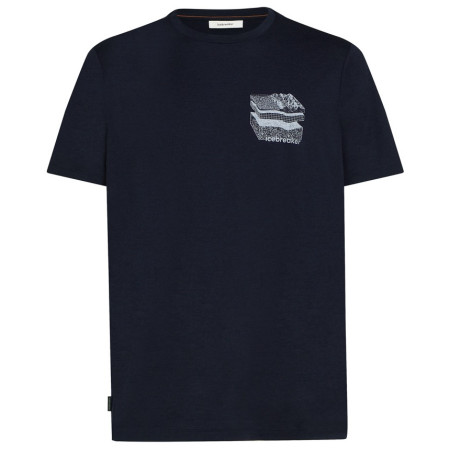 Pánske tričko Icebreaker Men Merino 150 Tech Lite SS Tee Evolving Layers tmavomodrá Midnight Navy