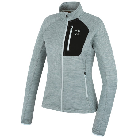 Dámska mikina MOOA Nyore Grid 220 modrá aqua melange