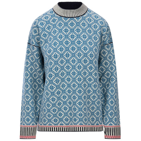 Dámsky sveter Dale of Norway Langøy Fem Sweater modrá/biela Arctic Blue Offwhite