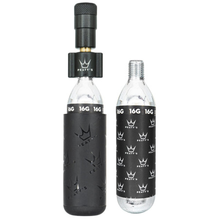 Pumpička Peaty´s Holeshot Co2 Pumpa + Bombičky 2 Ks - Road & Gravel čierna black