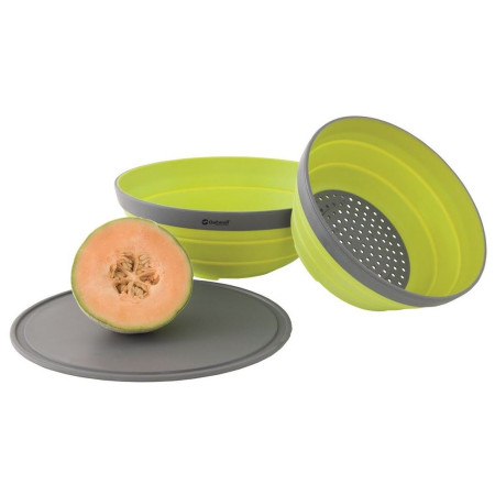 Sada misiek a sitiek Outwell Collaps Bowl & Colander Set žltá LimeGreen