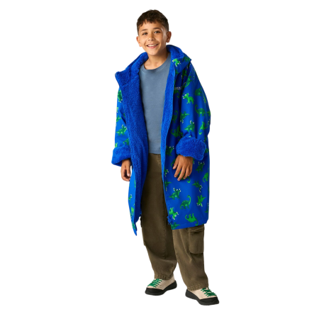 Detský nepremokavý kabát Regatta Junior Changing Robe Olymp Blue Dino