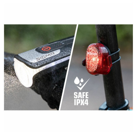 Predné/zadné svetlo Sigma Aura 80 USB + Nugget II.